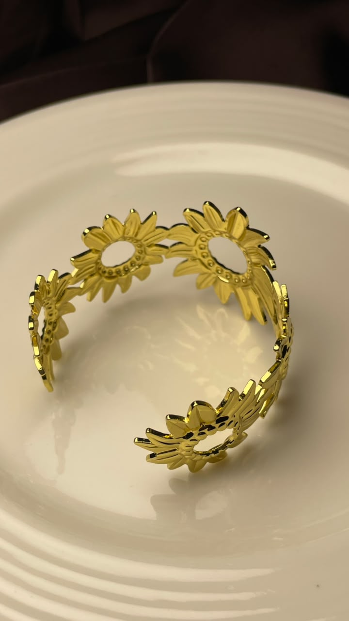 Sunflower Cuff Bracelet